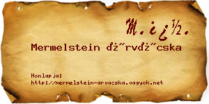 Mermelstein Árvácska névjegykártya